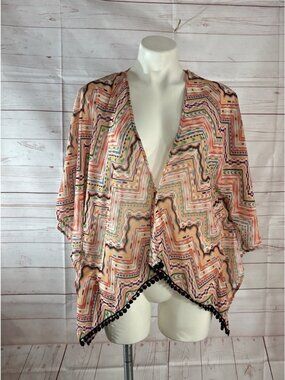 Love Fire Multicolor Southwestern Open Coverup Shaw Lightweight Women Size small
